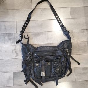 SALE!  All Saints Black Leather bag motobiker style